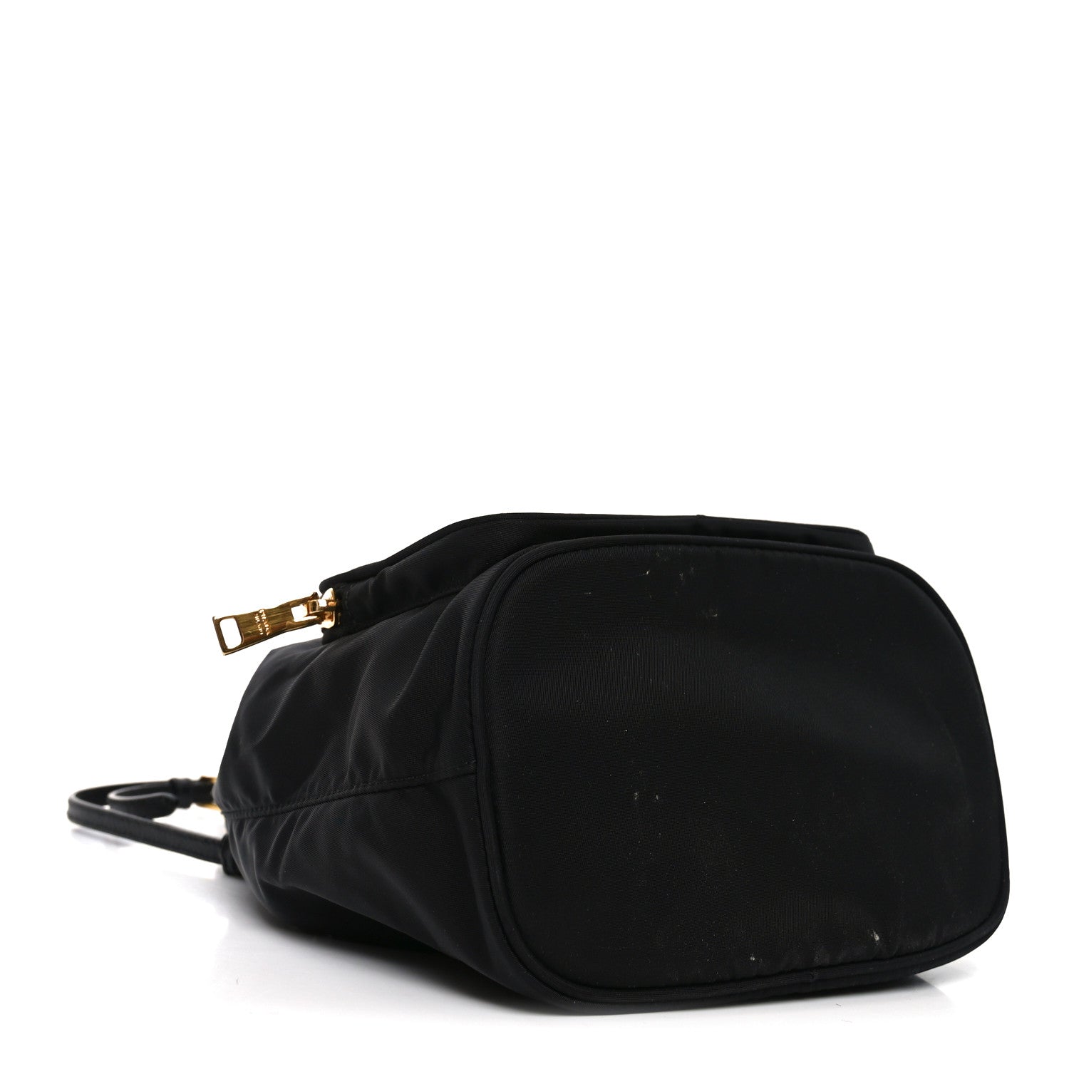 Prada Saffiano Tessuto Nylon Mini Bucket Crossbody Bag Black