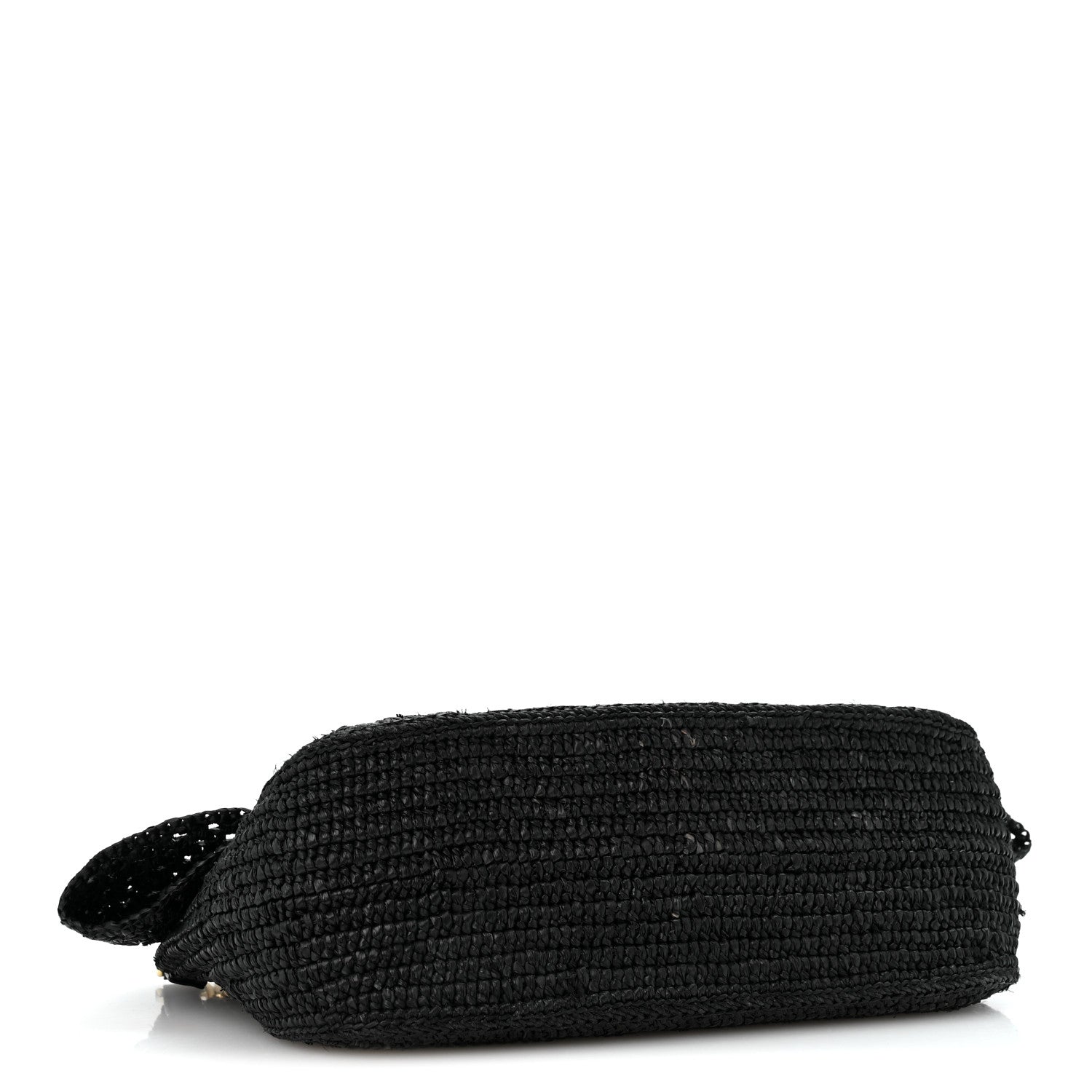 Loewe Raffia Donut Chain Medium Ola Shoulder Bag Black