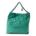 Chanel Shiny Calfskin Quilted Chanel 22 Green