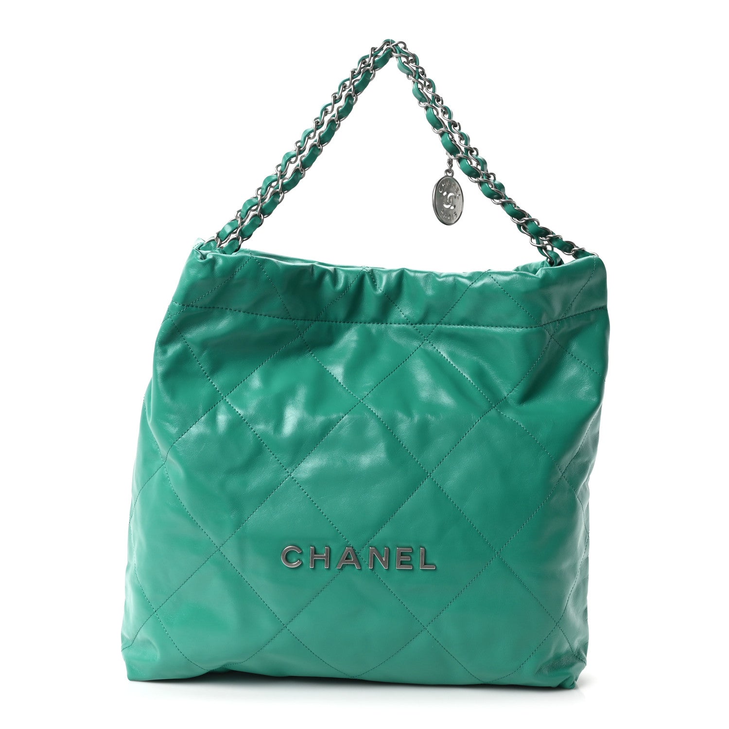 Chanel Shiny Calfskin Quilted Chanel 22 Green