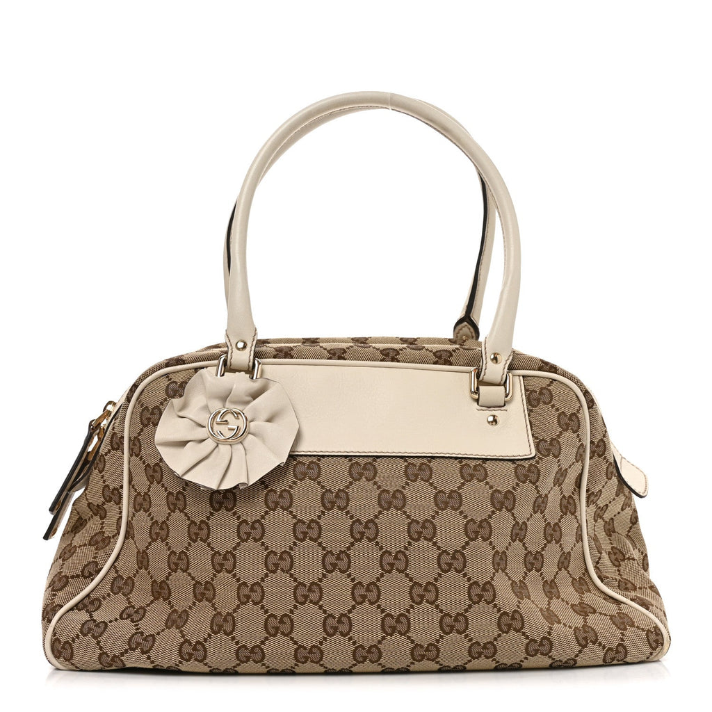 Gucci Monogram Trophy Tote Beige Ebony Mystic White