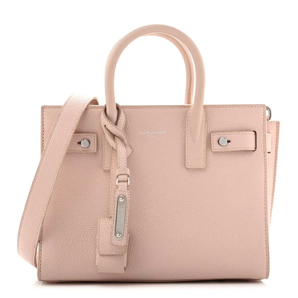 Saint Laurent Grained Calfskin Nano Supple Sac De Jour Marble Pink