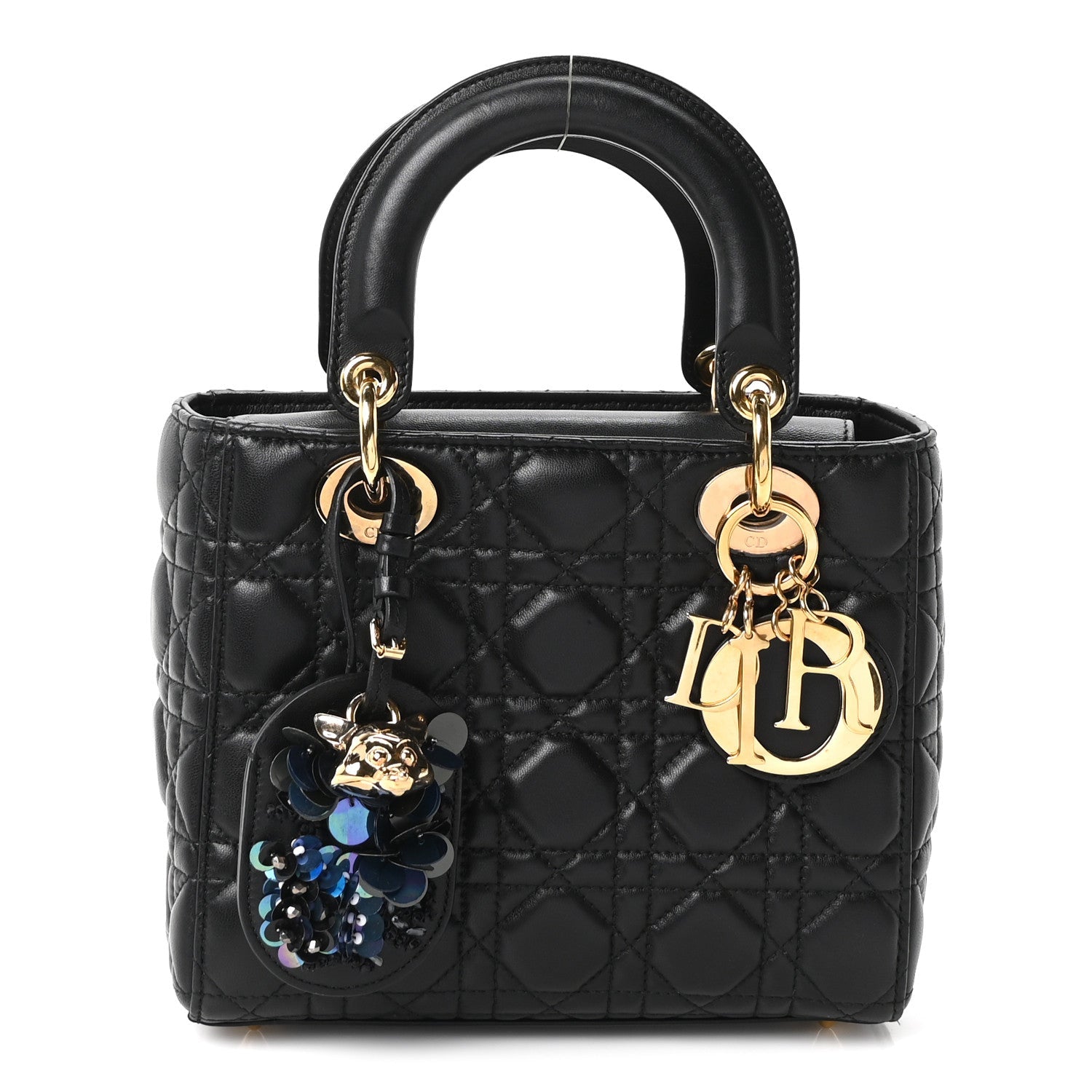 Dior Lambskin Cannage Small Jeweled Lady Dior Black