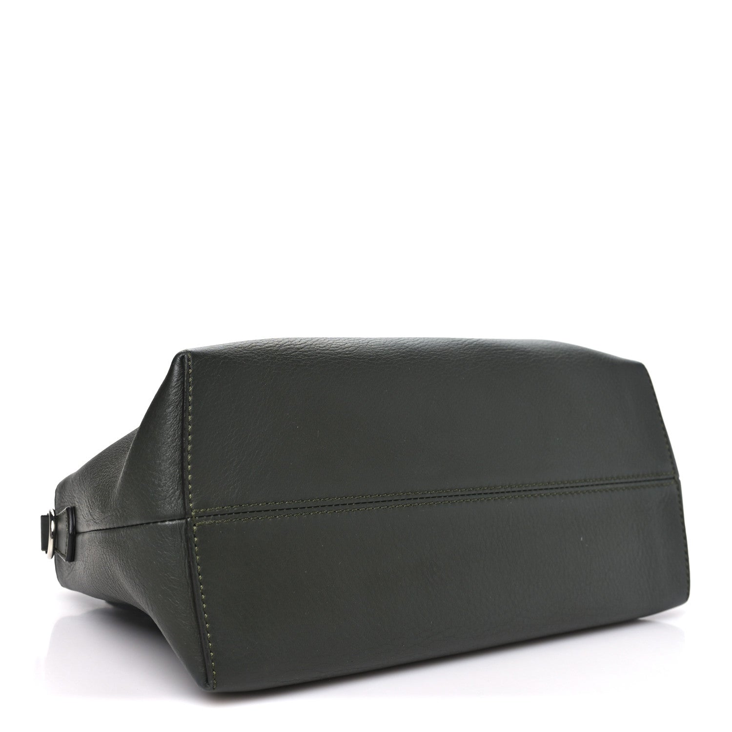 Fendi Vitello Snakeskin Medium By The Way Boston Bag Dark Green Roccia