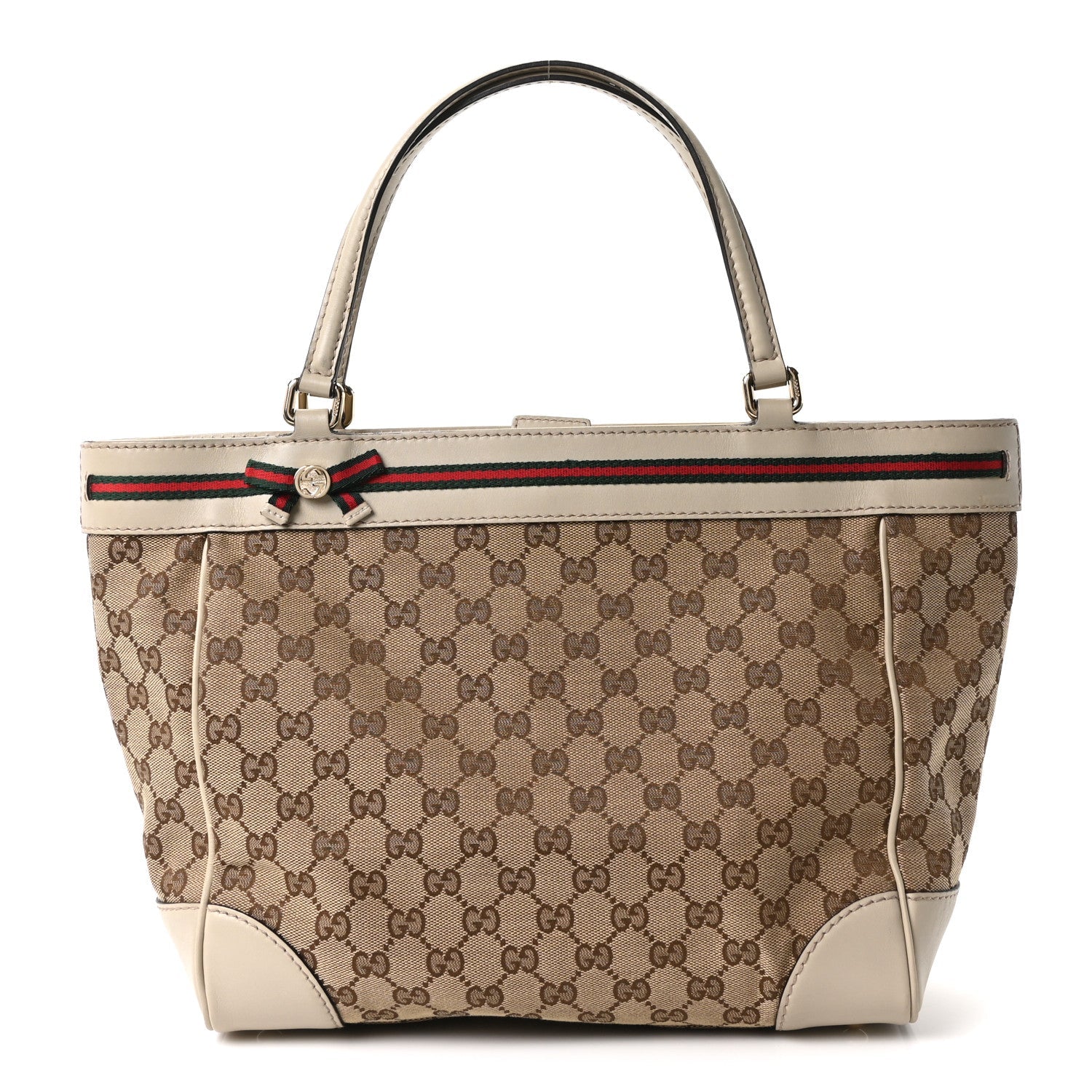 Gucci Monogram Web Medium Mayfair Tote Off White