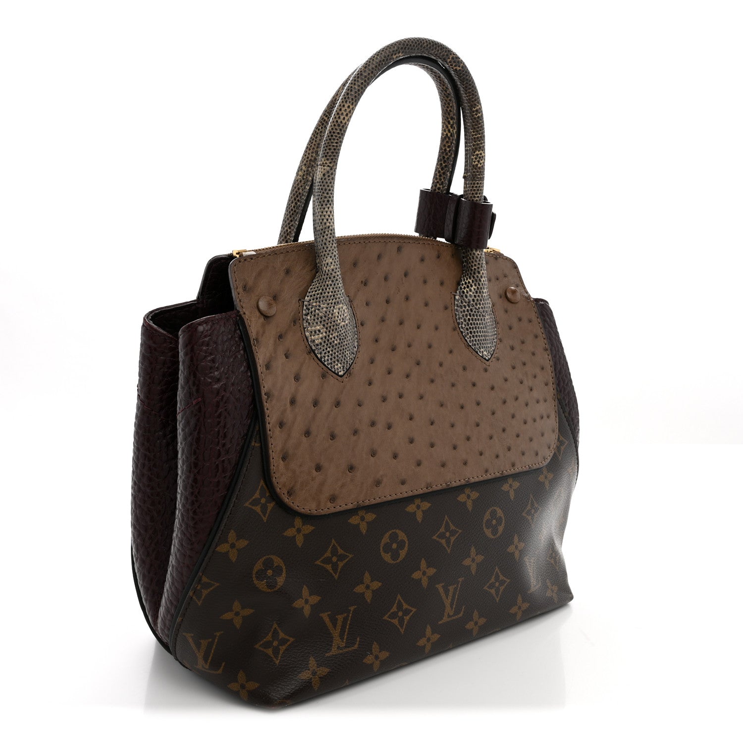 Louis Vuitton Monogram Ostrich Lizard Majestueux PM Bordeaux