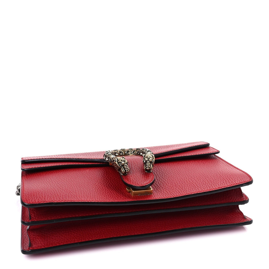 Gucci Dollar Calfskin Swarovski Crystal Small Dionysus Shoulder Bag Hibiscus Red
