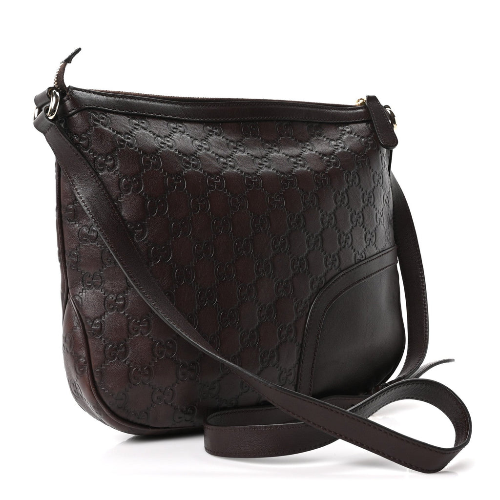 Gucci Guccissima Horsebit Tassel Messenger Bag Dark Brown