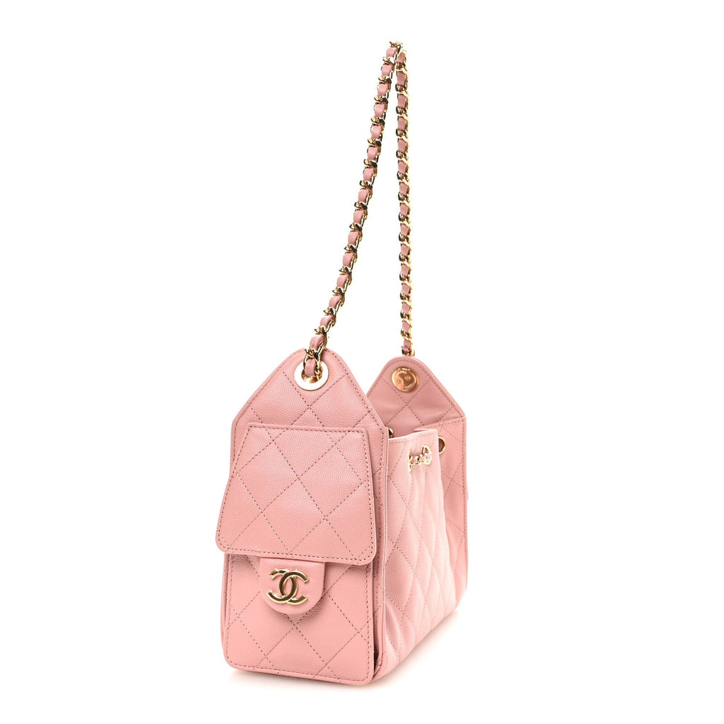 Chanel Caviar Quilted Mini Chanel 25 Handbag Pink