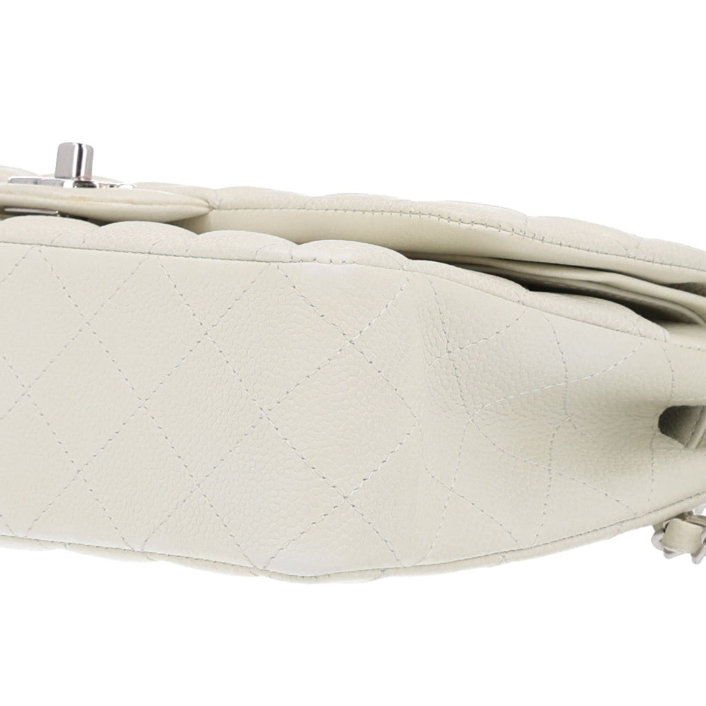 Chanel Caviar Quilted Medium Double Flap Light Green