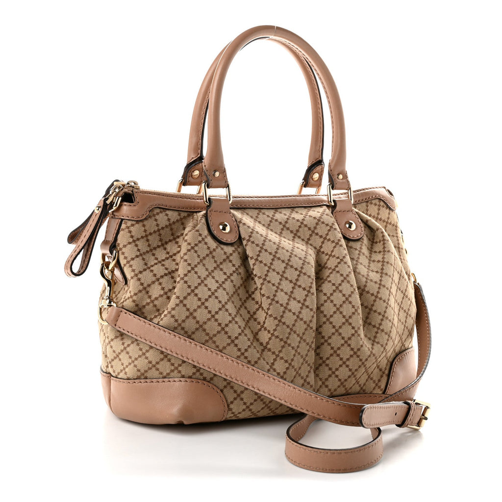 Gucci Diamante Medium Sukey Top Handle Bag Beige Pink