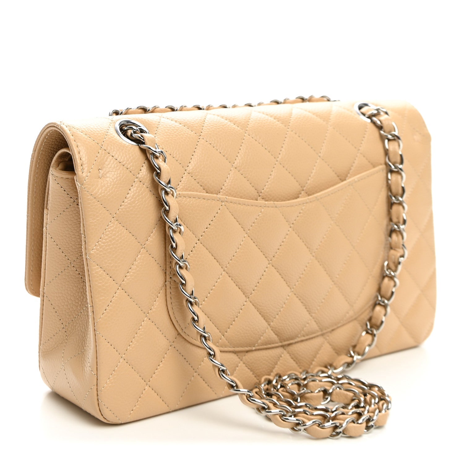Chanel Caviar Quilted Medium Double Flap Beige