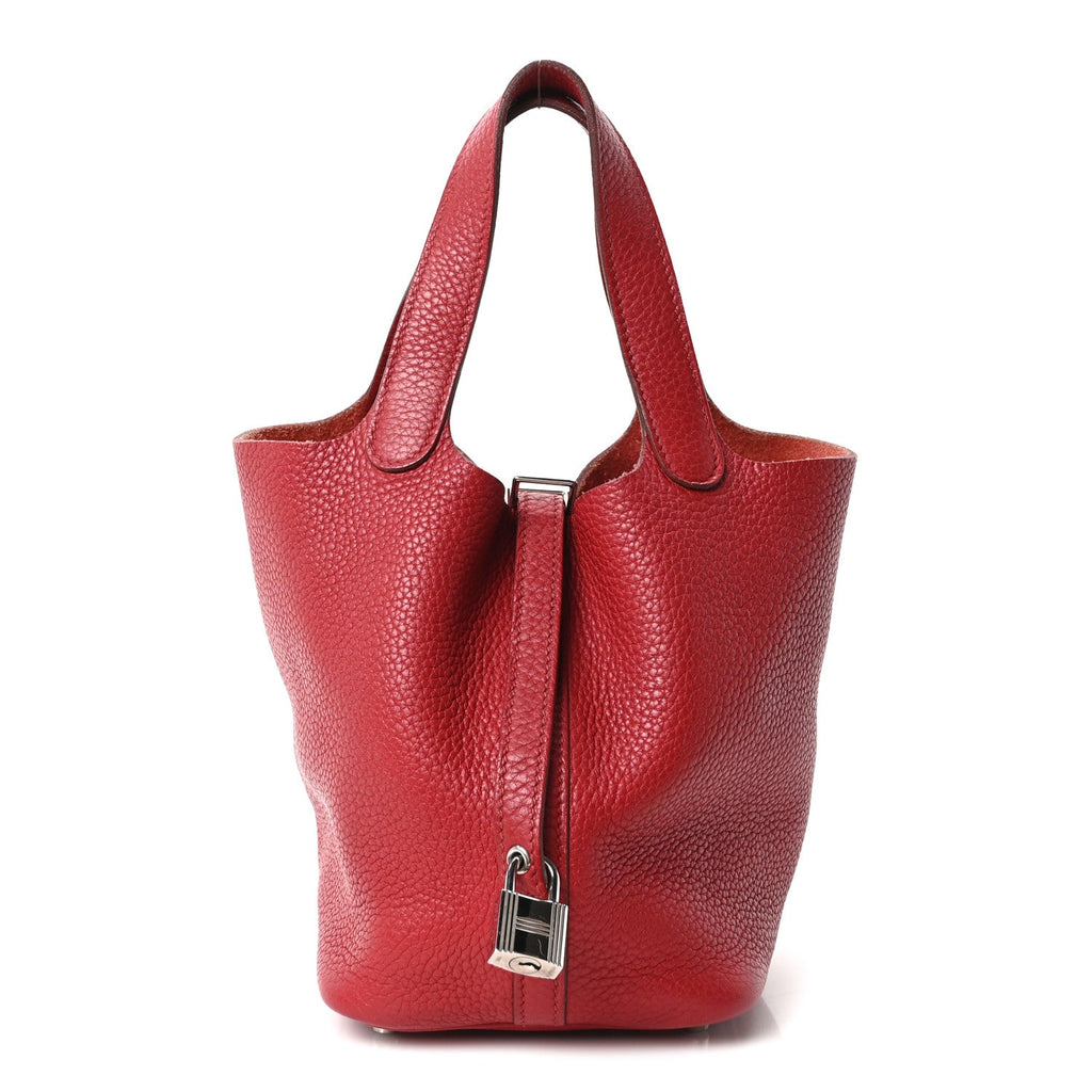 Hermès Taurillon Clemence Picotin Lock 18 PM Rouge Garance