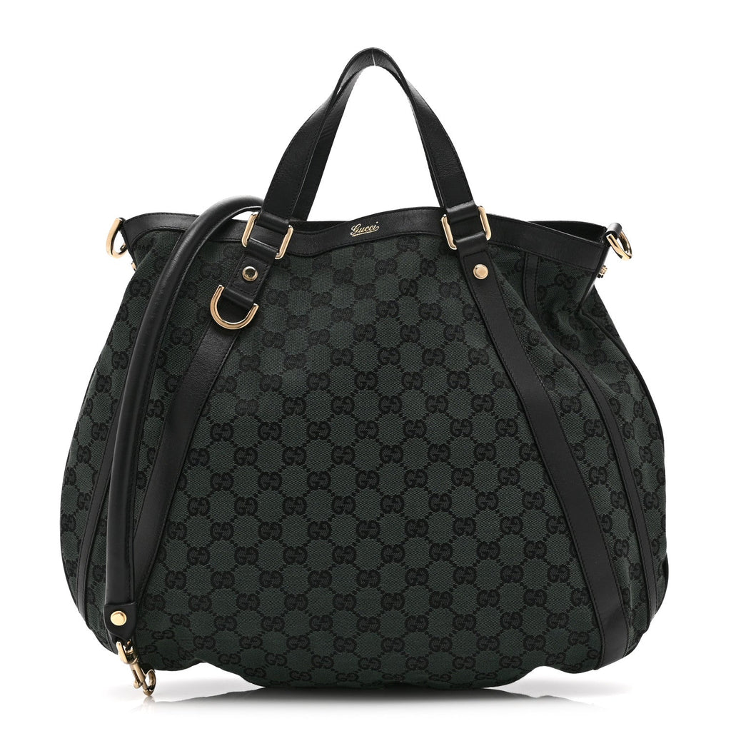 Gucci Monogram Medium Abbey Convertible Tote Dark Green