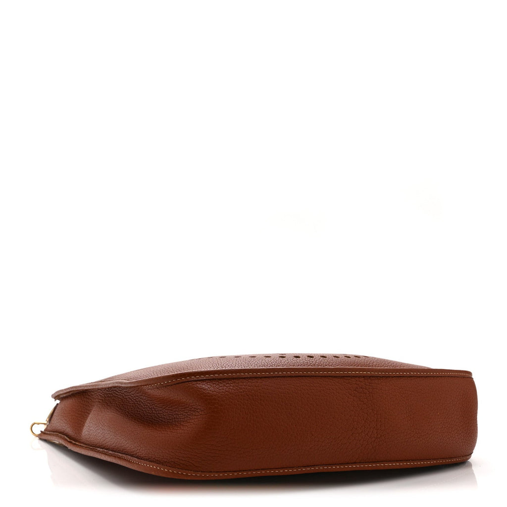 Hermès Taurillon Clemence Evelyne GM Noisette