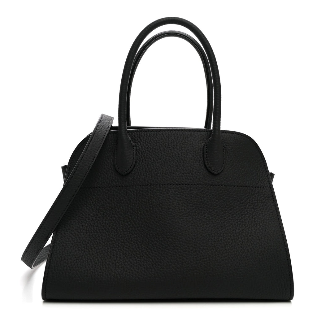 The Row Grained Calfskin Soft Margaux 10 Bag Black