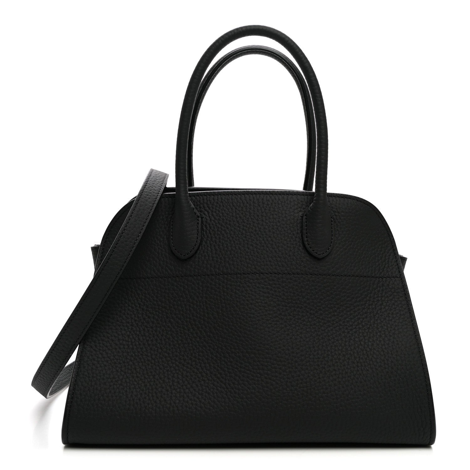 The Row Grained Calfskin Soft Margaux 10 Bag Black