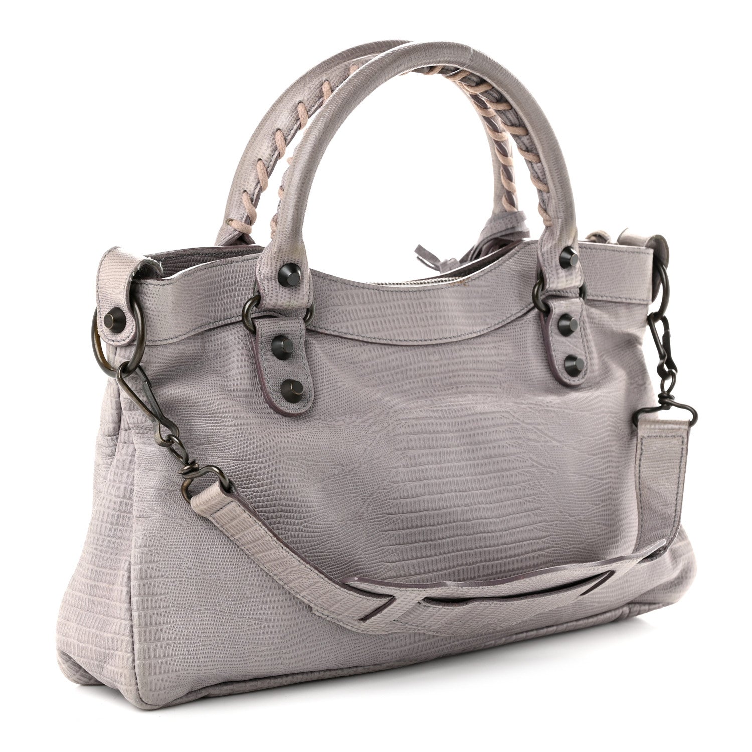 Balenciaga Agneau Lizard Embossed Classic Hardware First Fer