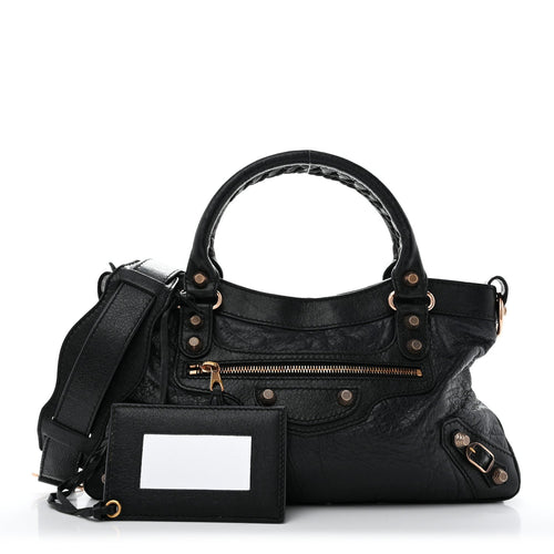 Balenciaga Agneau Giant 12 Rose Gold Hardware First Black