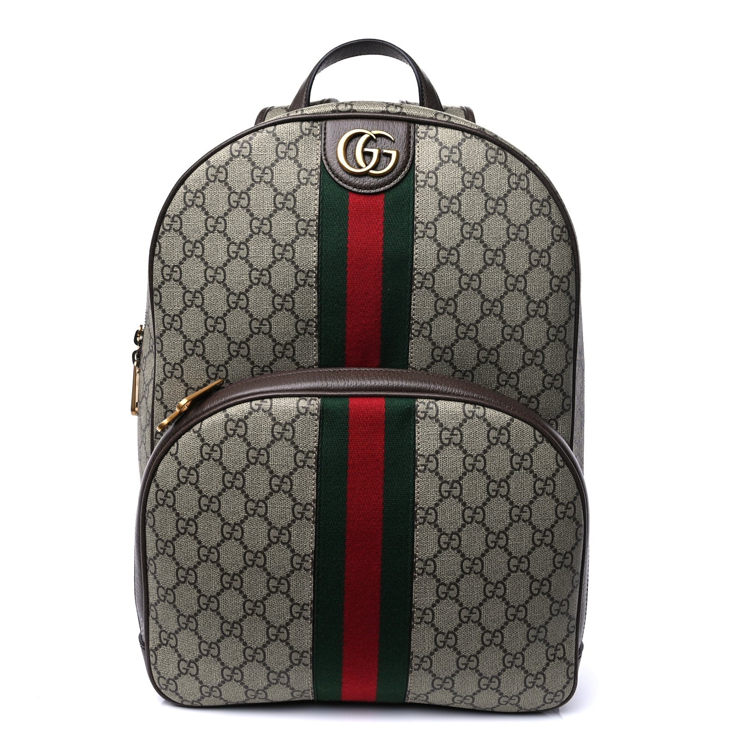 Gucci GG Supreme Monogram Ophidia Backpack Beige Ebony Brown