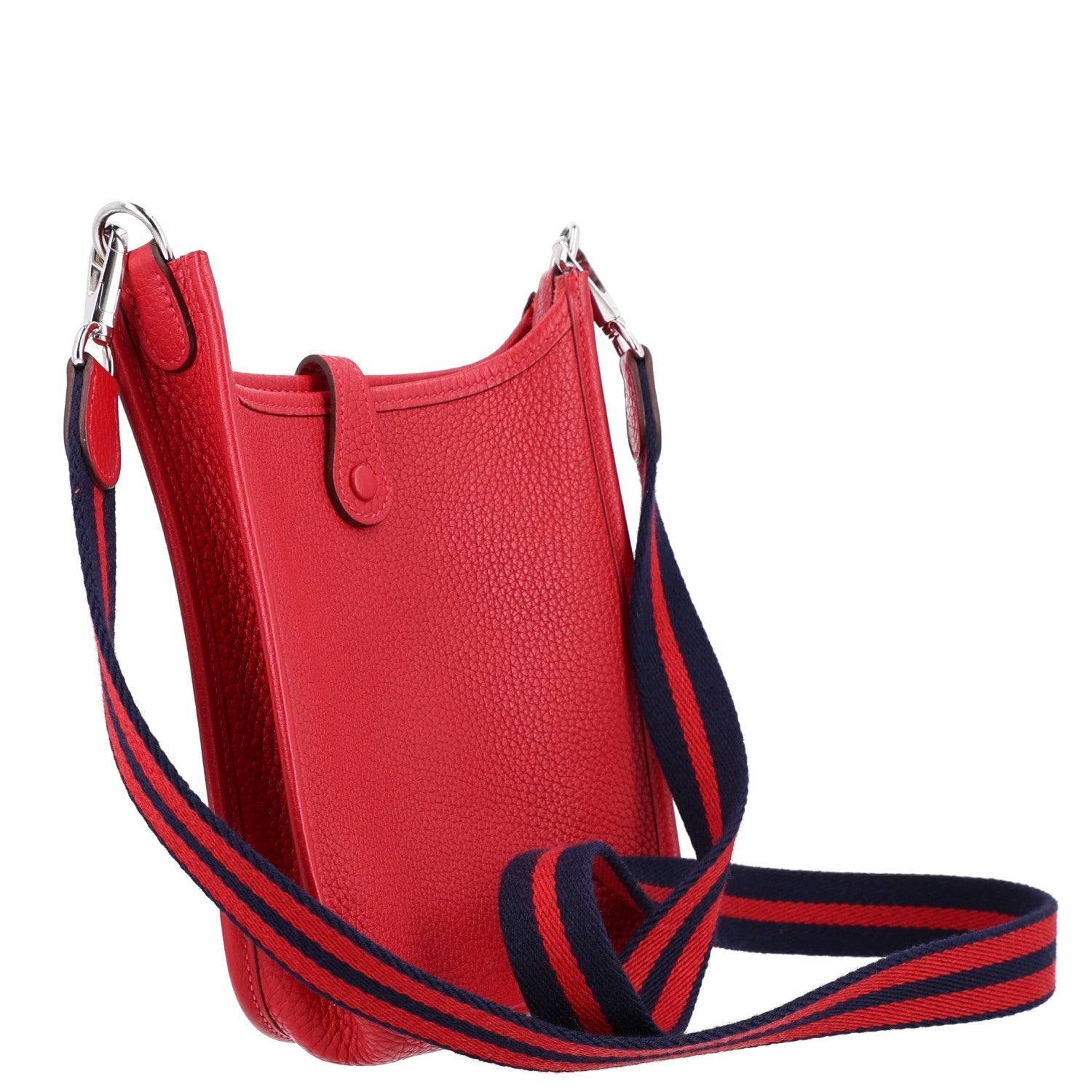 Hermès Taurillon Clemence Amazone Evelyne TPM Rouge Casaque Bleu Saphir
