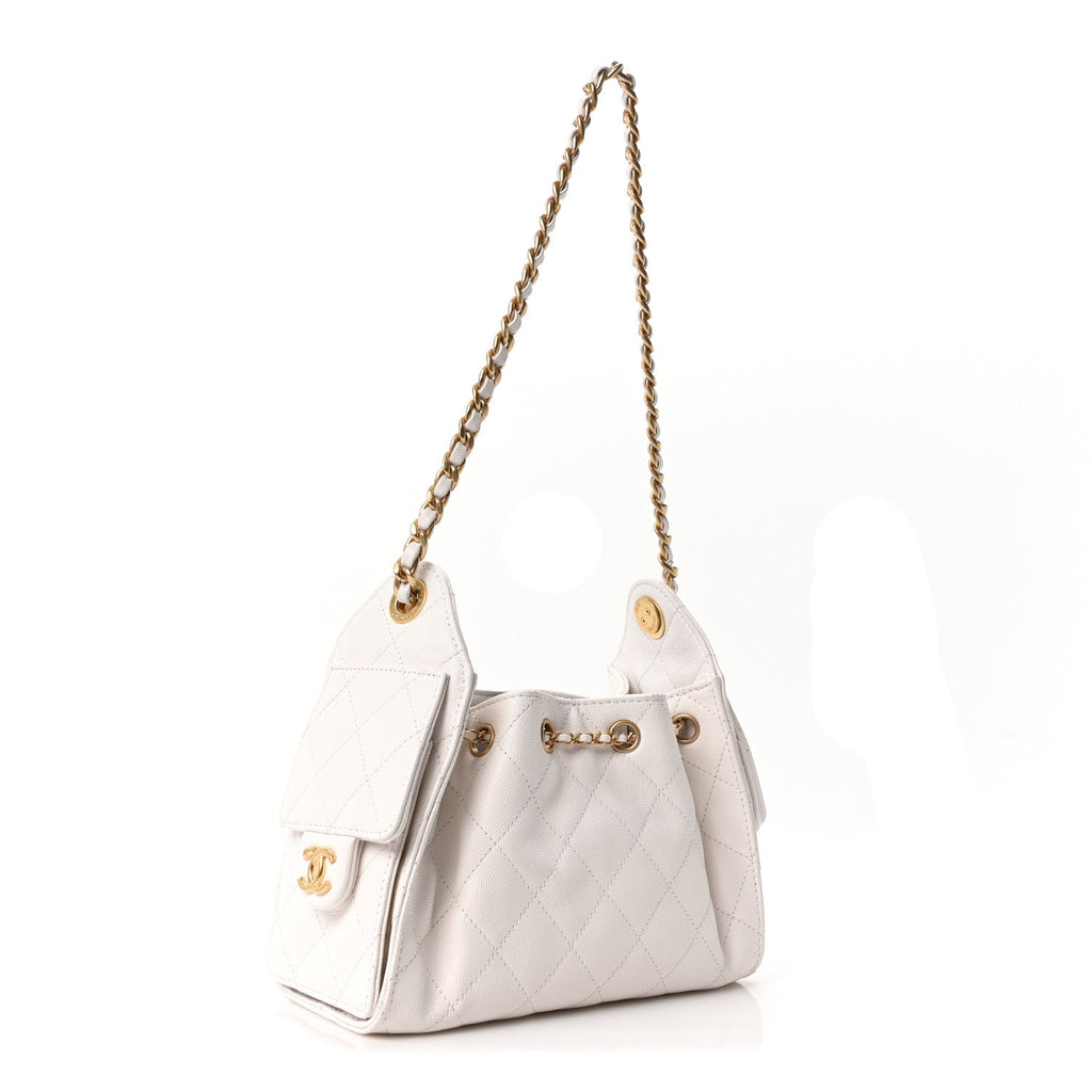 Chanel Caviar Quilted Mini Chanel 25 Handbag White