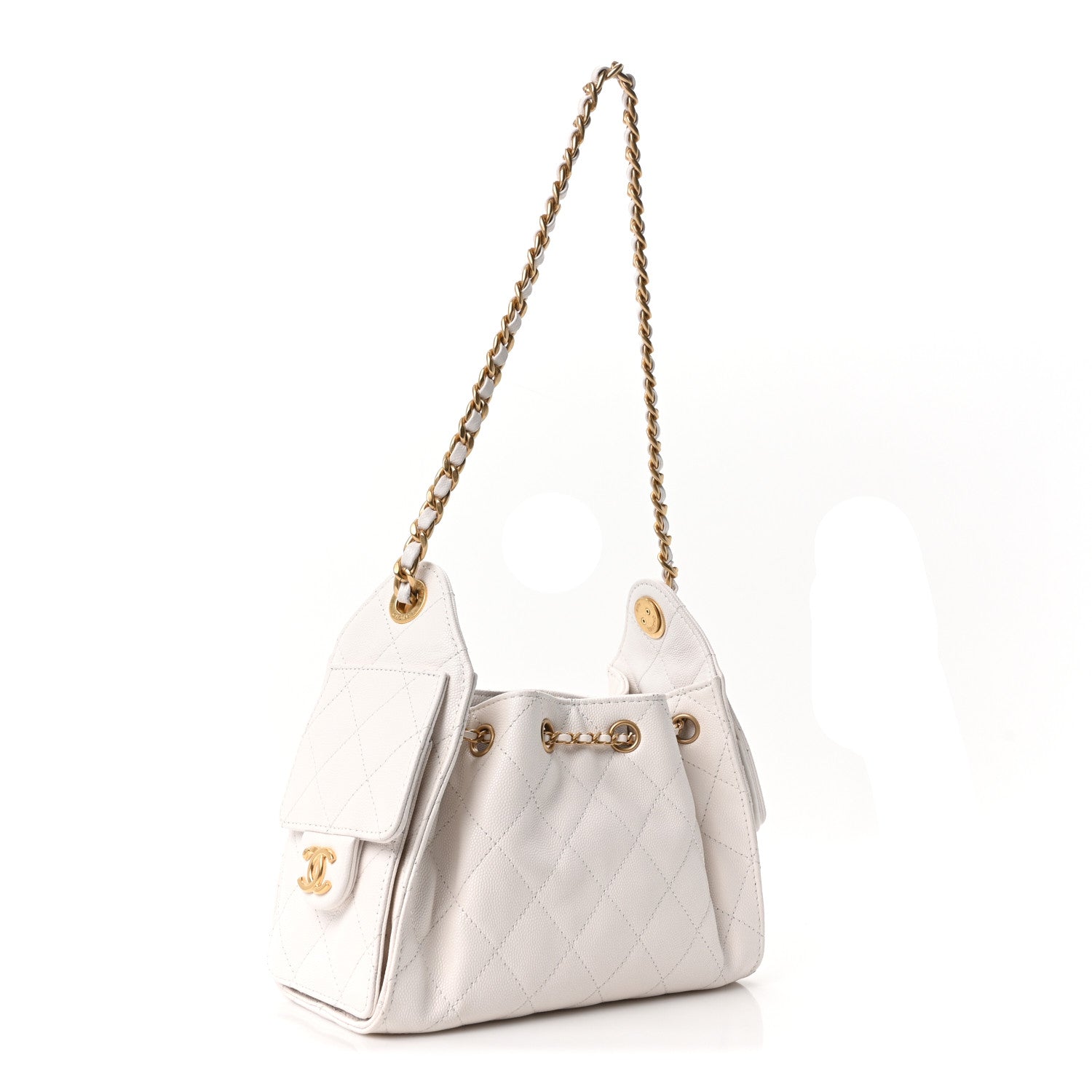 Chanel Caviar Quilted Mini Chanel 25 Handbag White
