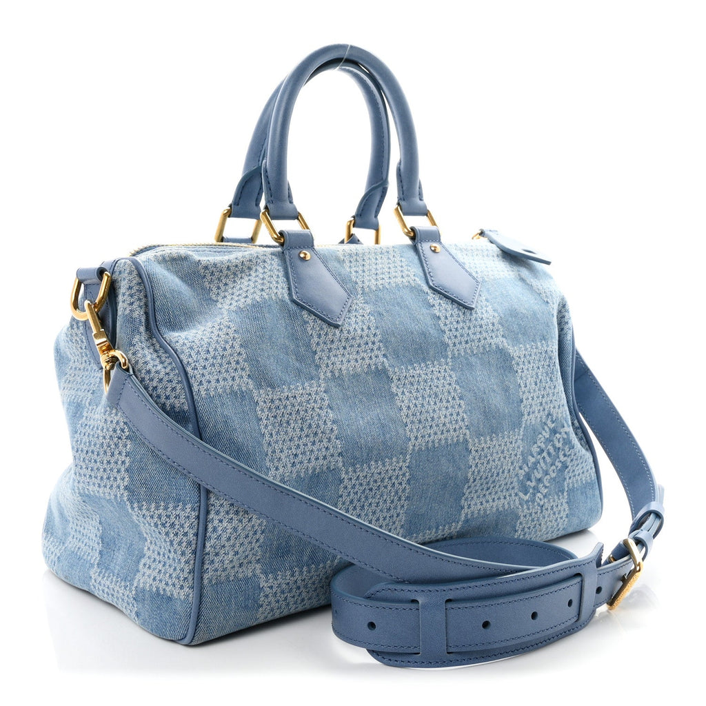 Louis Vuitton Damier Denim 3D Speedy Bandouliere 30 Denim Blue