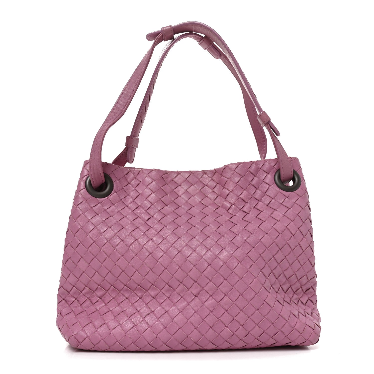 Bottega Veneta Nappa Intrecciato Small Garda Bag Pink front view