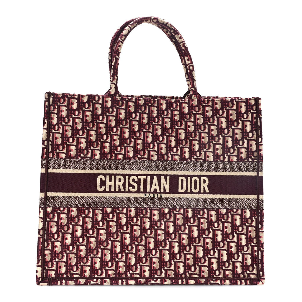Dior Oblique Large Book Tote Burgundy Multicolor Burgundy Multicolor