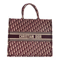 Dior Oblique Large Book Tote Burgundy Multicolor Burgundy Multicolor