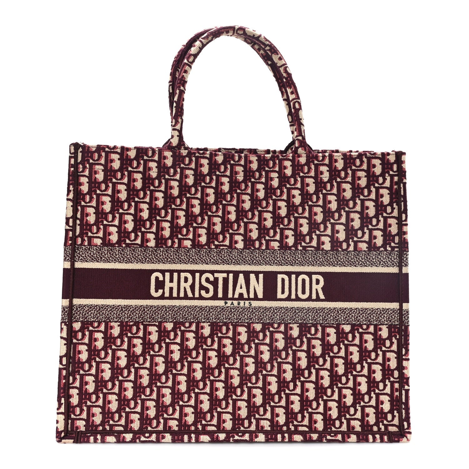 Dior Oblique Large Book Tote Burgundy Multicolor Burgundy Multicolor