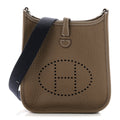 Hermès Taurillon Clemence Evelyne TPM Etoupe Bleu Indigo