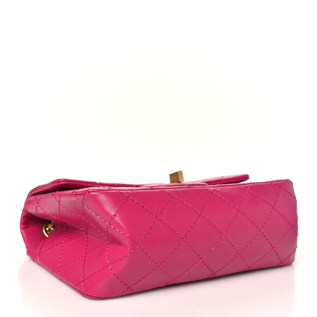 Chanel Aged Calfskin Quilted 2.55 Reissue Mini Flap Fuchsia