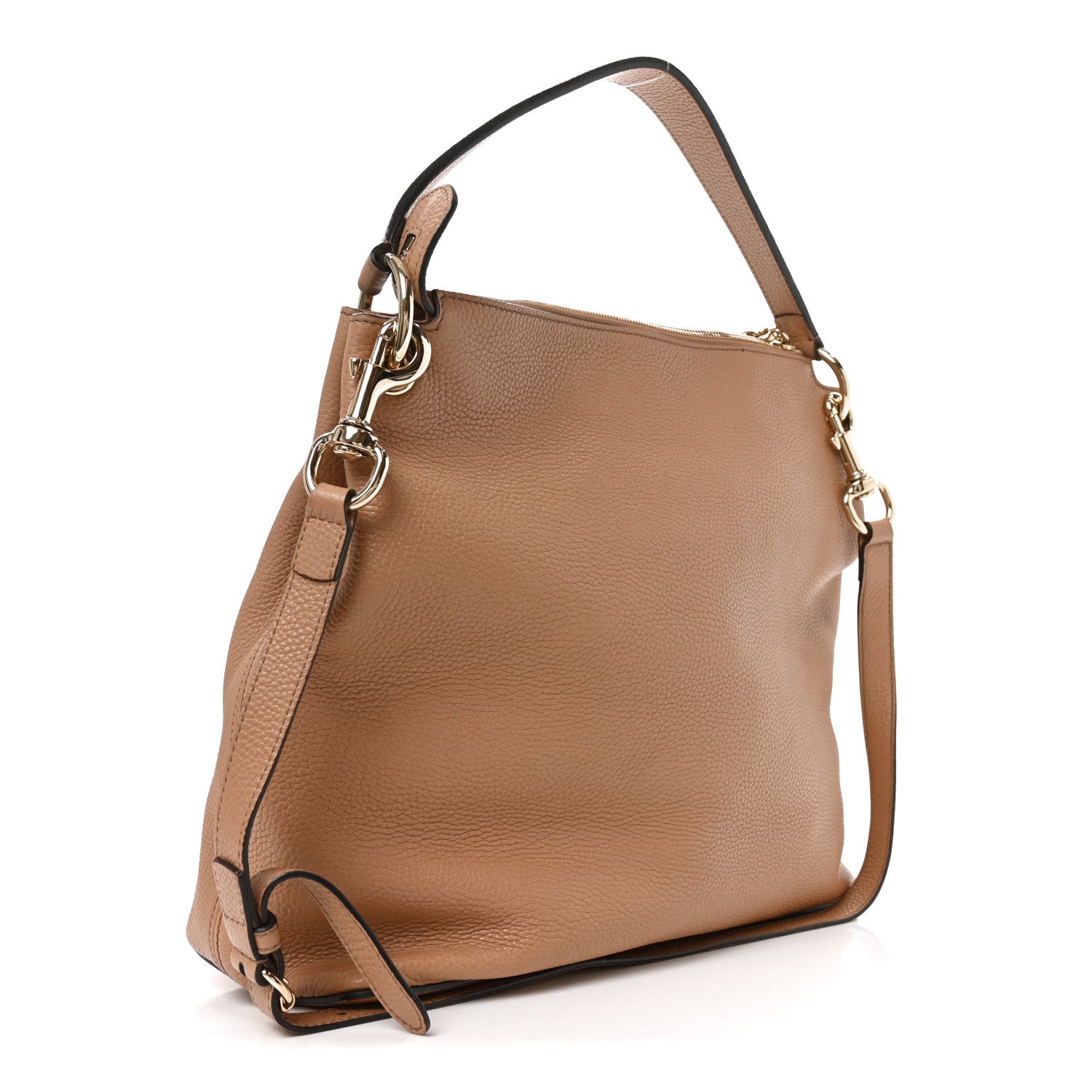 Gucci Pebbled Calfskin Large Soho Hobo Camelia