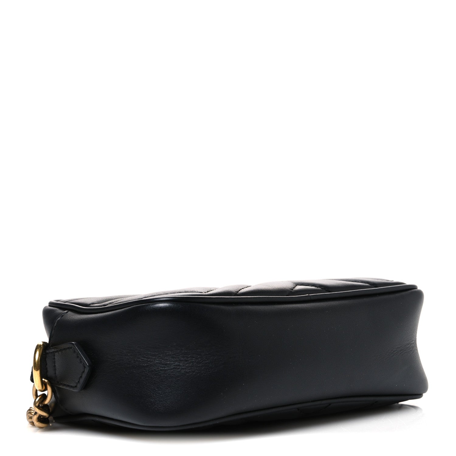 Gucci Calfskin Matelasse Mini GG Marmont Chain Shoulder Bag Black
