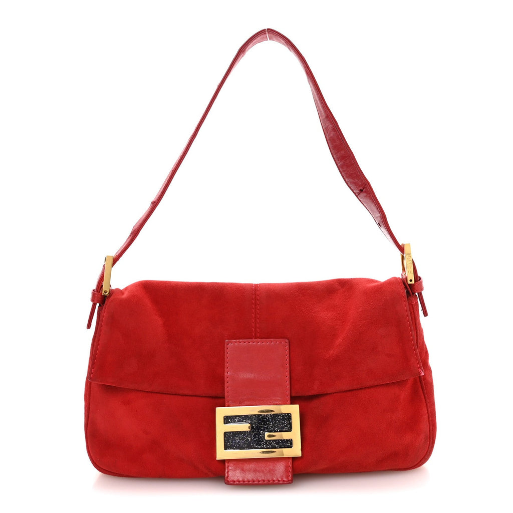 Fendi Suede Baguette Red