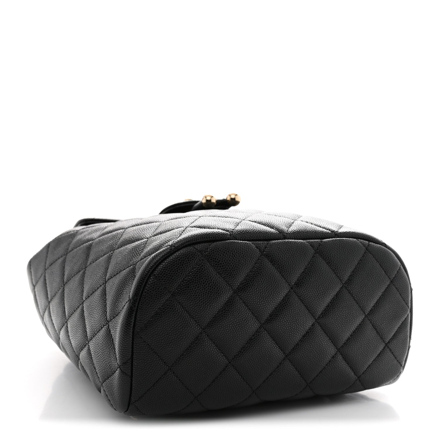 Chanel Urban Spirit Backpack Black Caviar Leather — top-down angled view