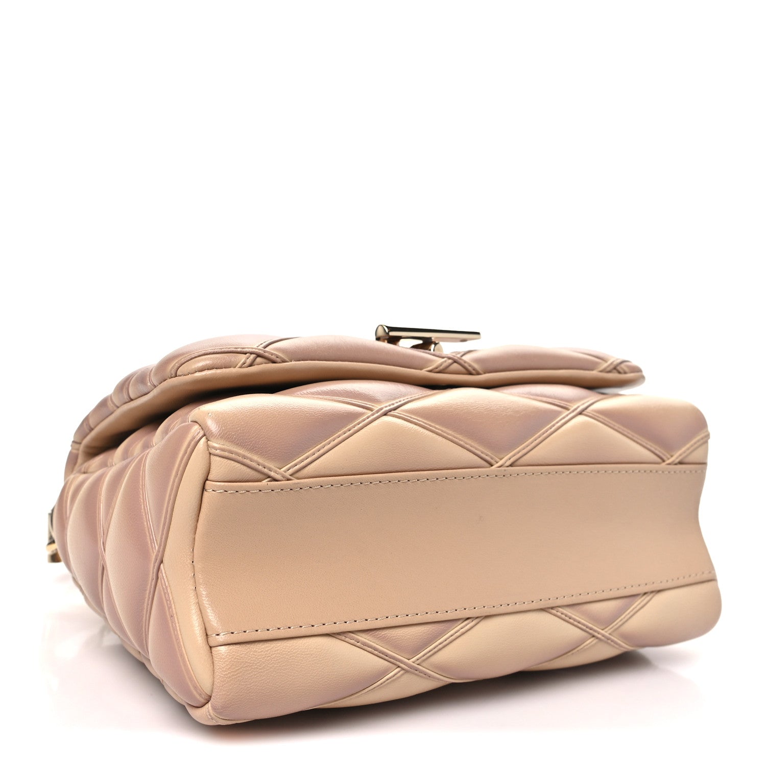 Louis Vuitton Lambskin Malletage Top Handle GO-14 MM Beige Rose