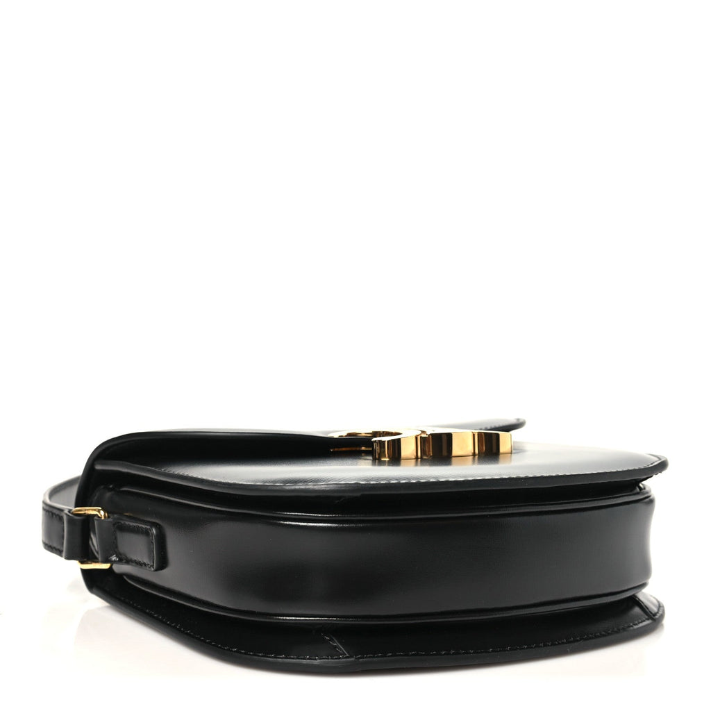 Celine Shiny Calfskin Besace Clea Triomphe Black