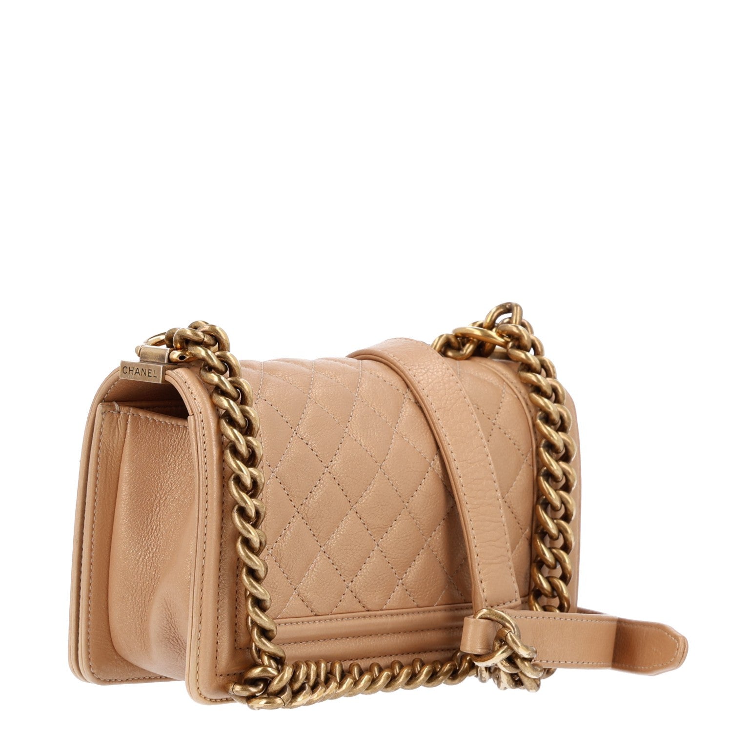 Chanel Metallic Caviar Quilted Small Boy Flap Gold