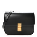 Celine Box Calfskin Medium Classic Box Flap Bag Black