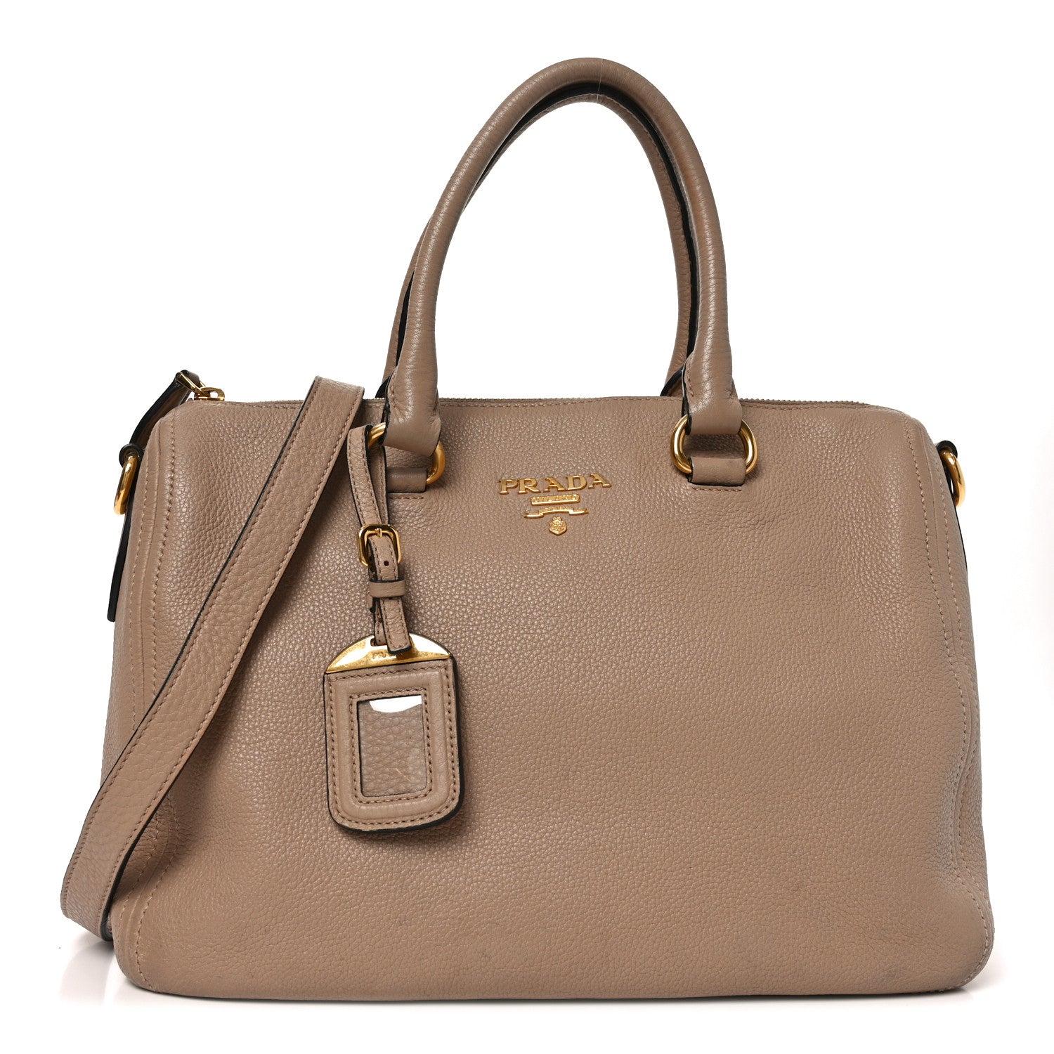 Prada Vitello Phenix Shoulder Bag Cammeo