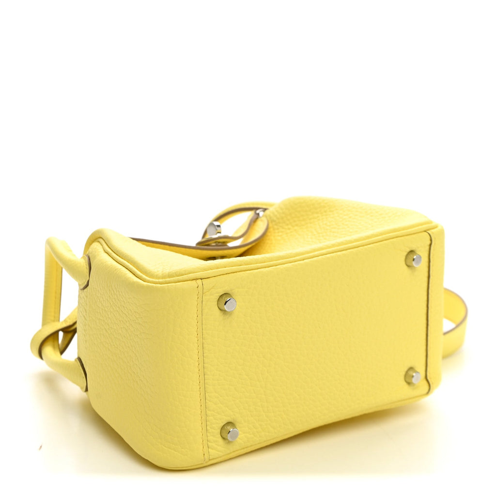 Hermès Taurillon Clemence Mini Lindy 20 Limoncello