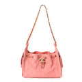 Chanel Suede Quilted Mini Chanel 25 Handbag Pink