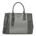 Prada Saffiano Lux Colorblock Medium Galleria Double Zip Tote Marmo Nube