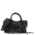 Balenciaga Shiny Goatskin Matte Black Metallic Edge Hardware Mini City Black