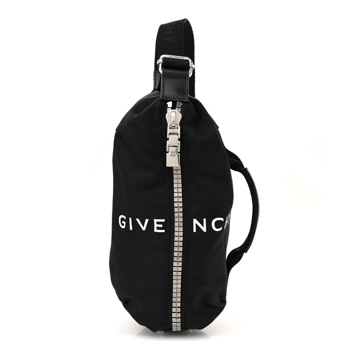 Givenchy G-Zip bum bag black nylon side view