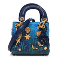 Dior X LINA IRIS VIKTOR Calfskin Embellished Micro Lady Dior Art Blue Multicolor