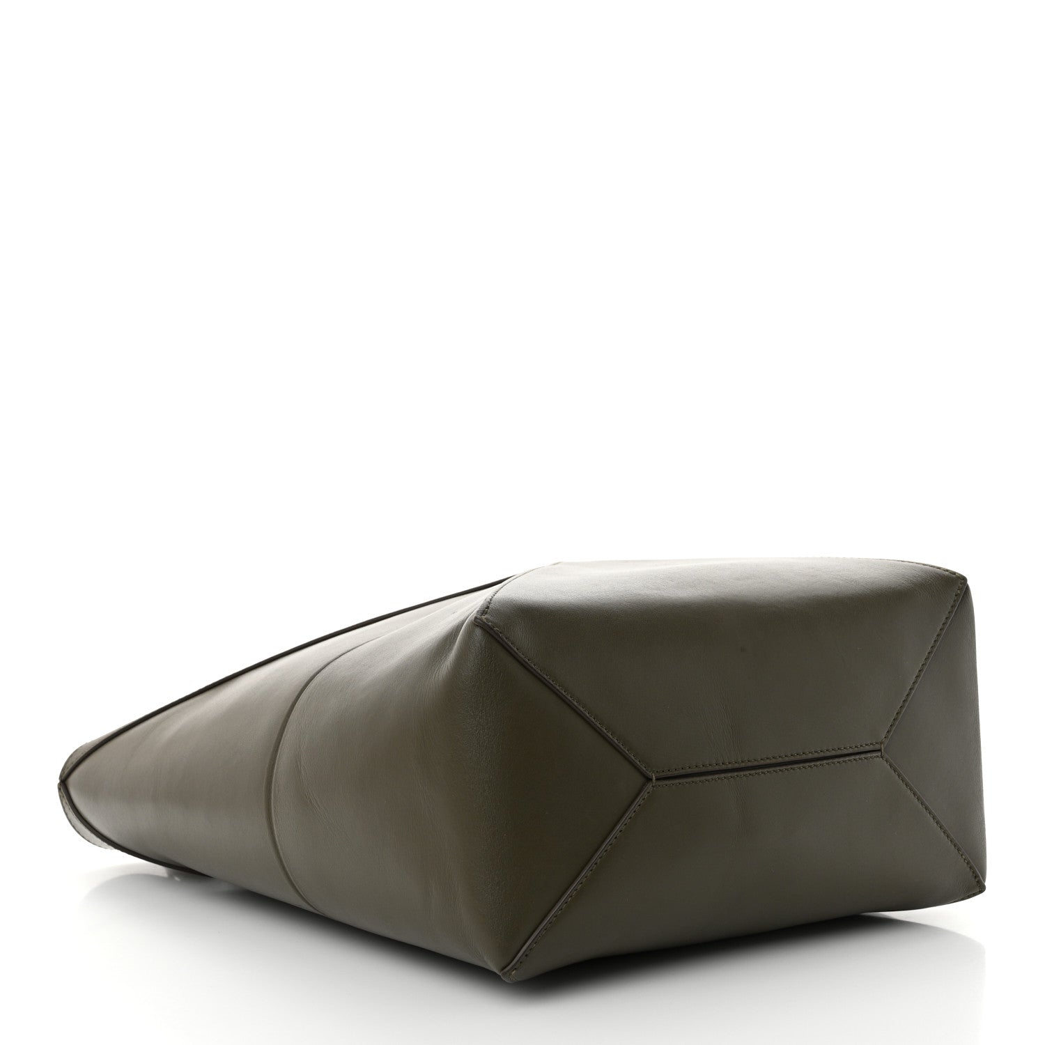 Loewe Shiny Calfskin Medium Puzzle Fold Tote Umber